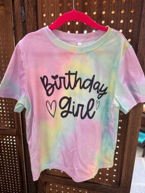 Birthday Girl Tie-Dye T-Shirt for Kids - Pastel Multi